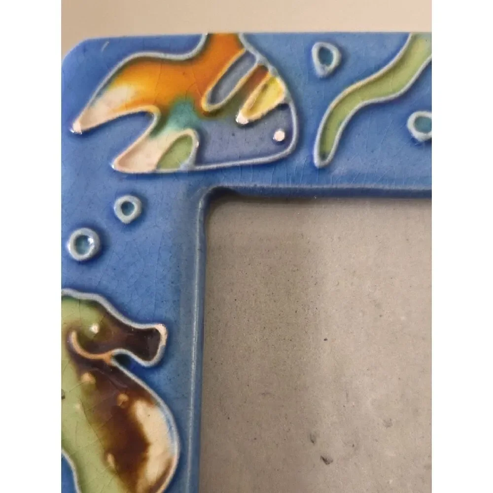 Ceramic Ocean-Themed Photo Frame